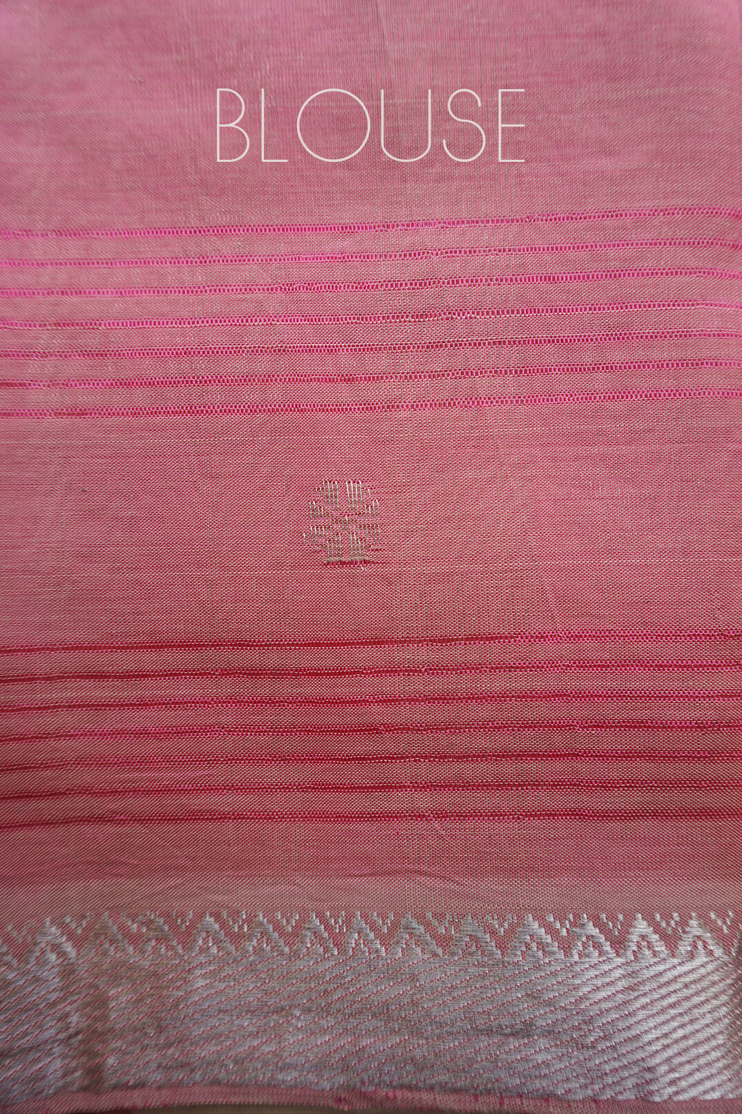 Ivory and pink Mangalagiri silk cotton saree - Niram Neela