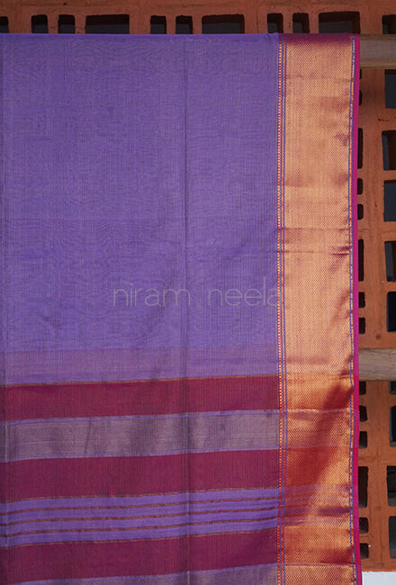 Violet and pink Maheshwari silk cotton tissue saree - Niram Neela