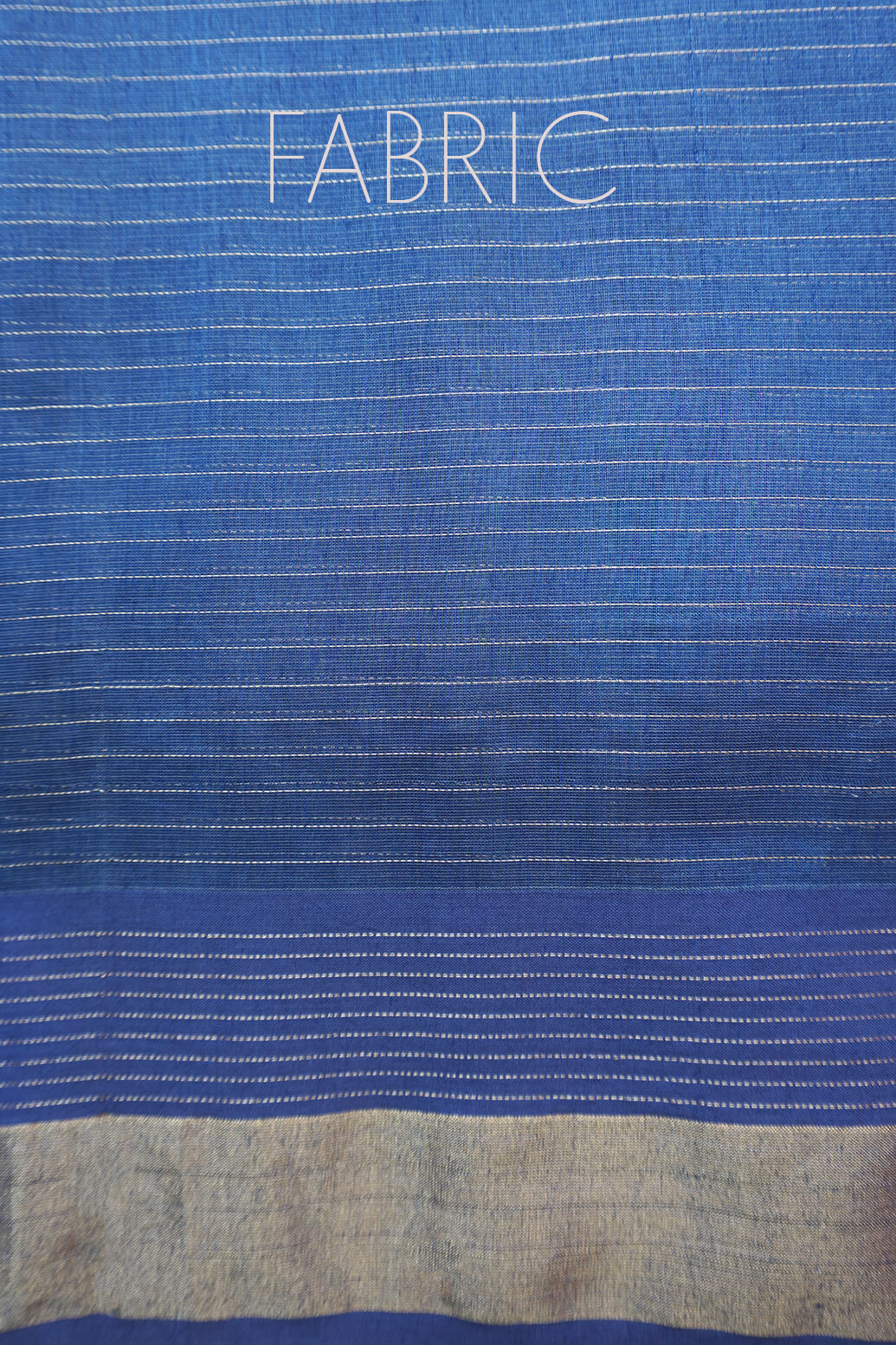 Blue and gold Maheshwari silk cotton saree - Niram Neela