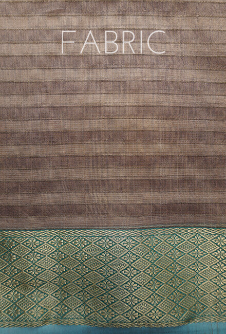 Dust and teal Maheshwari silk cotton saree - Niram Neela