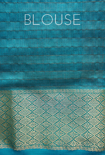 Dust and teal Maheshwari silk cotton saree - Niram Neela