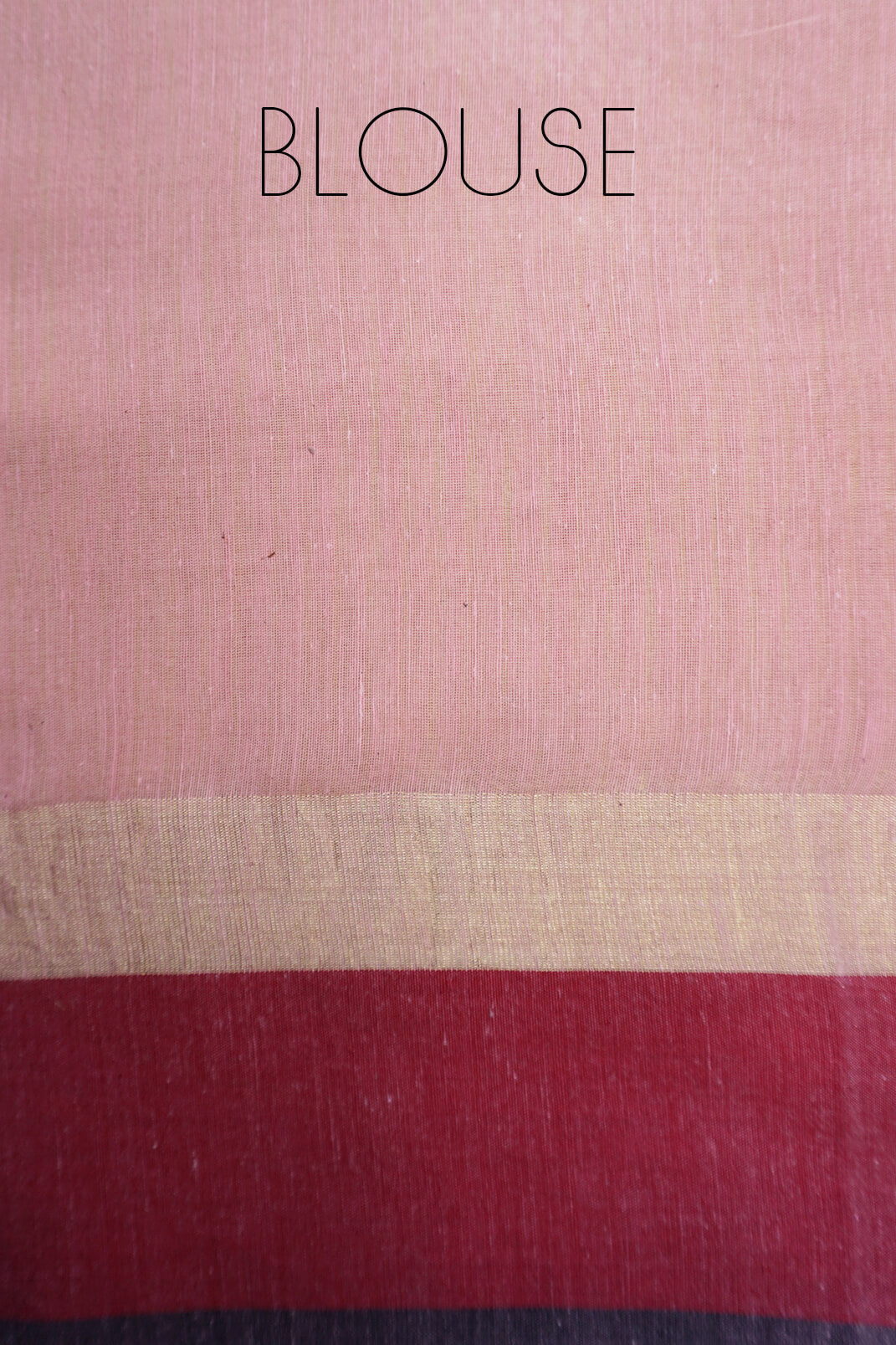 Peach and black Maheshwari handspun silk cotton saree - Niram Neela