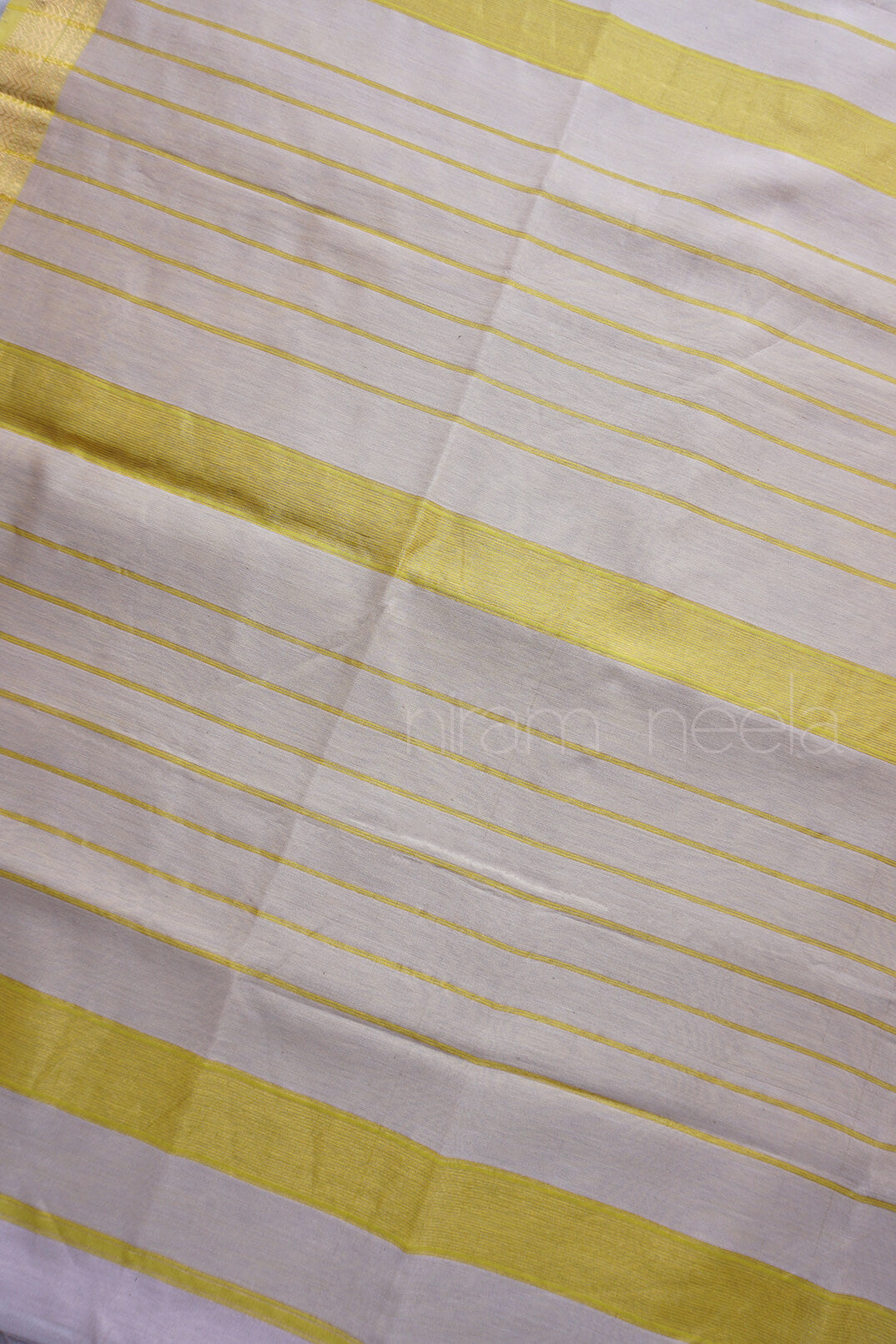 Pastel rose white and yellow Maheshwari silk cotton saree | Niram Neela