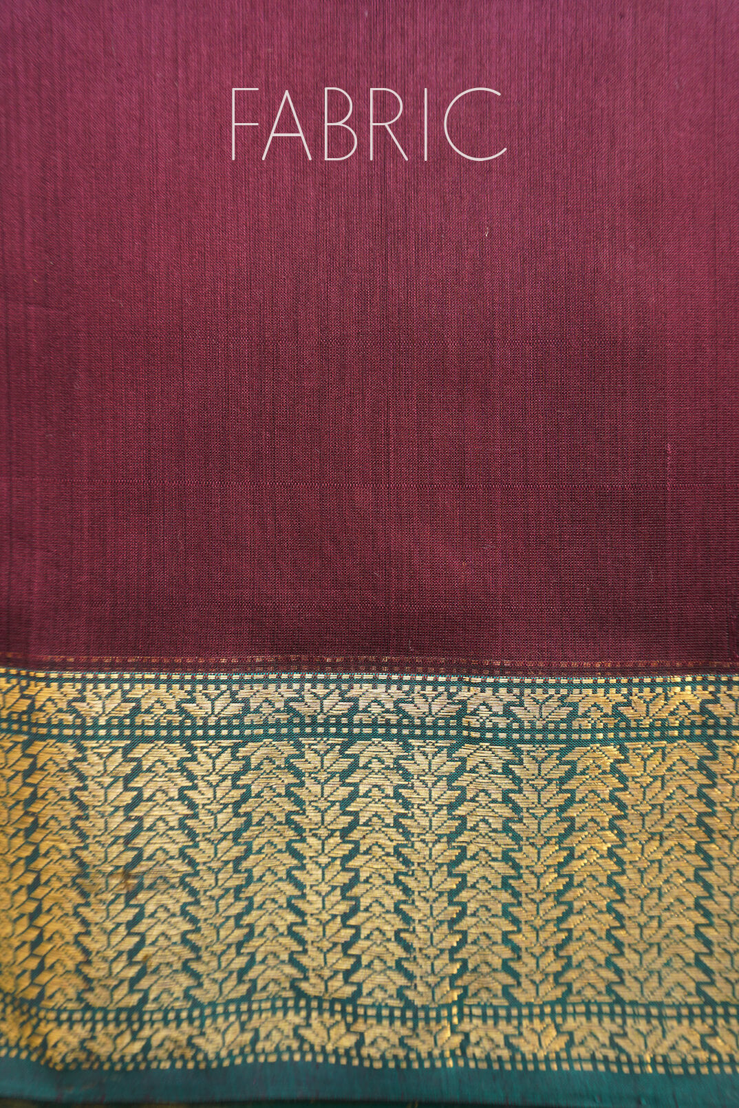 Burgundy brown and green Maheshwari silk cotton saree | Niram Neela