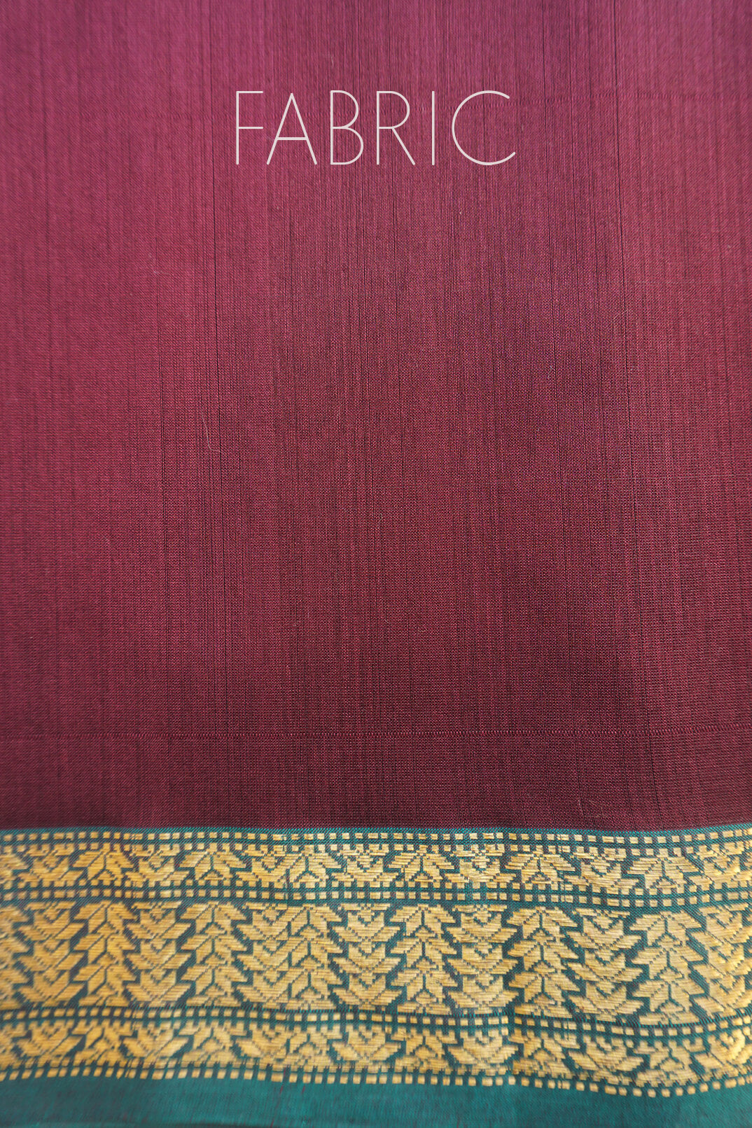 Burgundy brown and green Maheshwari silk cotton saree | Niram Neela