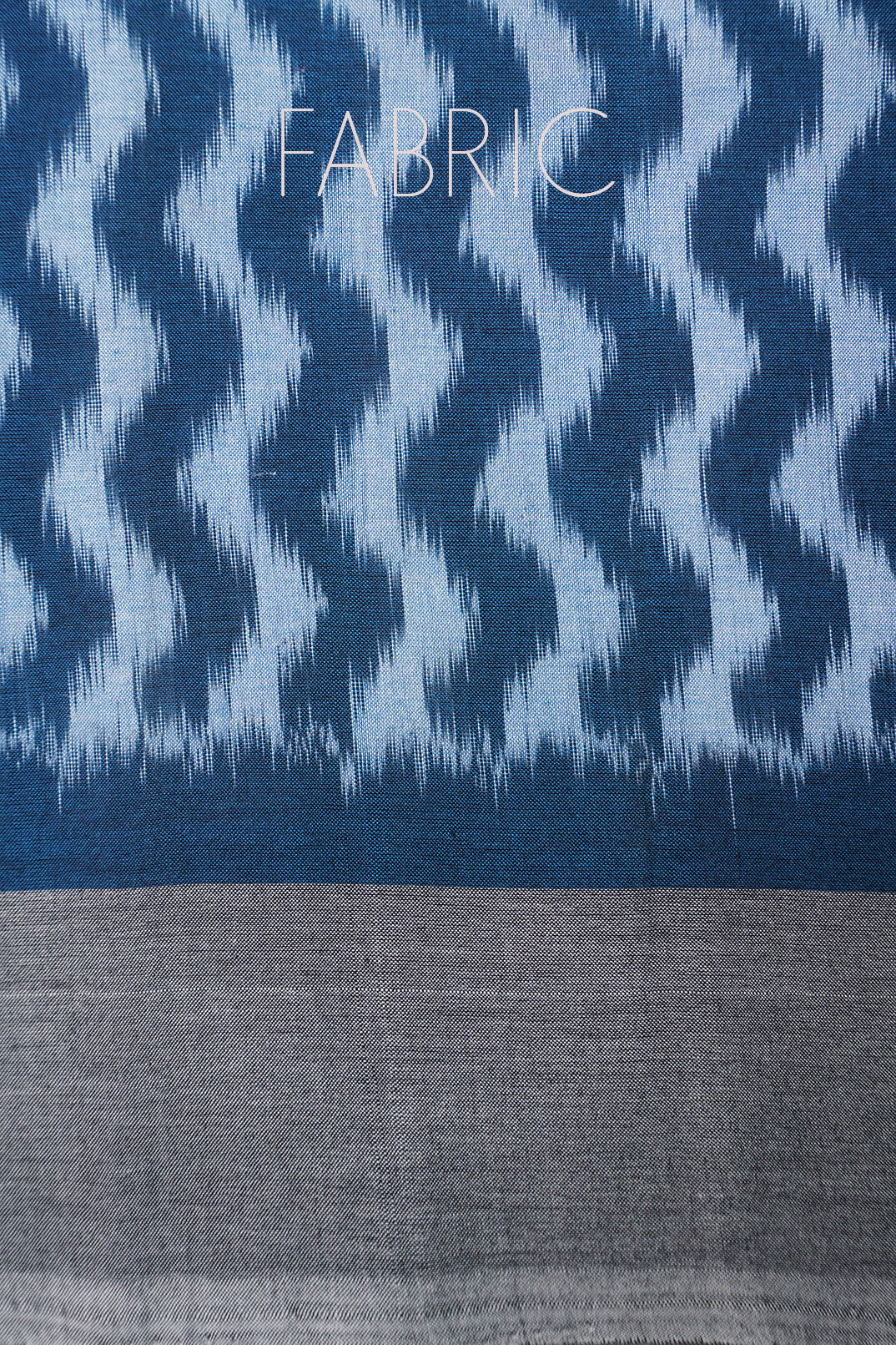 Blue and grey Pochampally Ikat cotton saree - Niram Neela