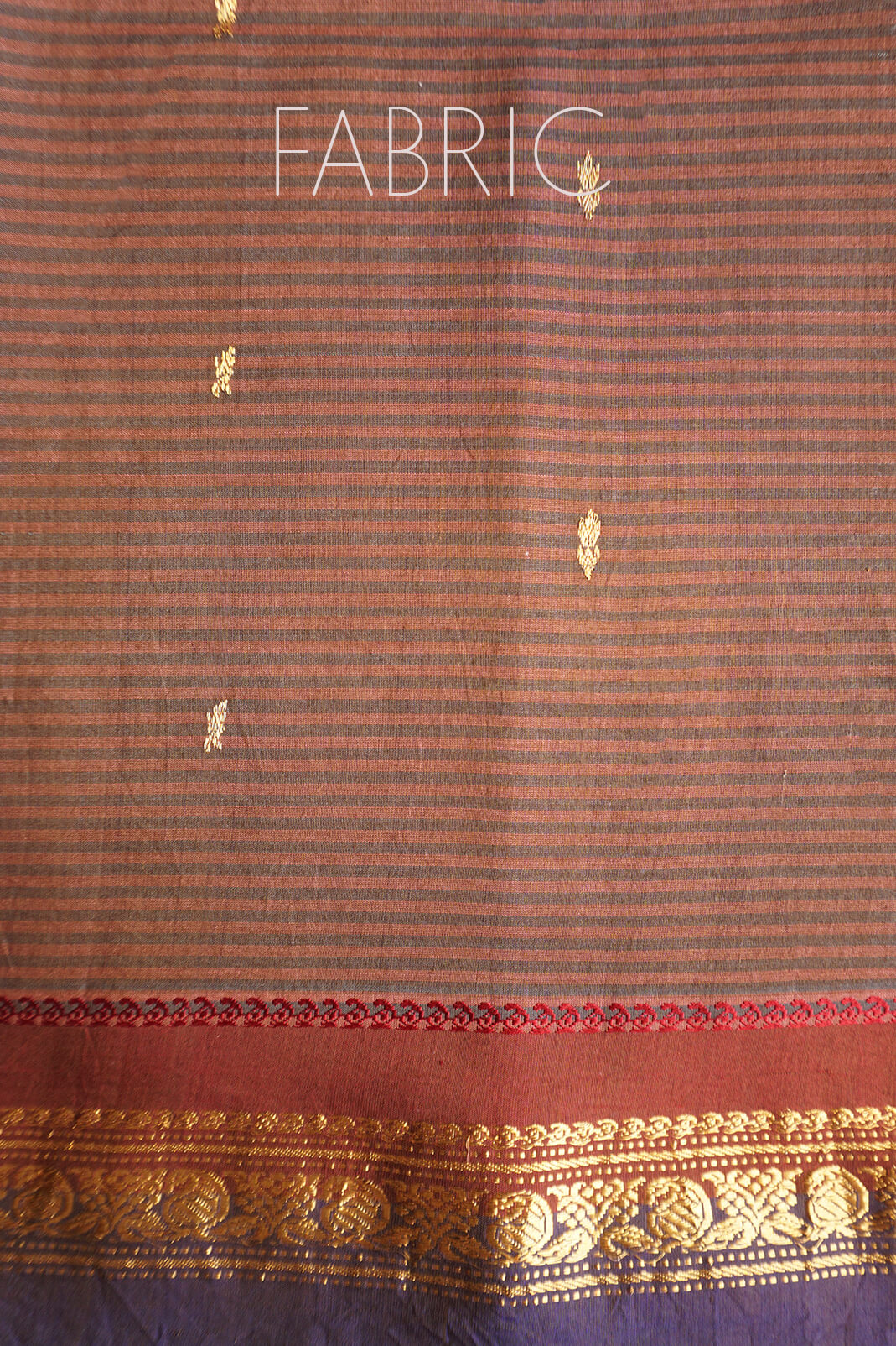 Pre-loved Brown and maroon Gadwal silk cotton saree | Niram Neela