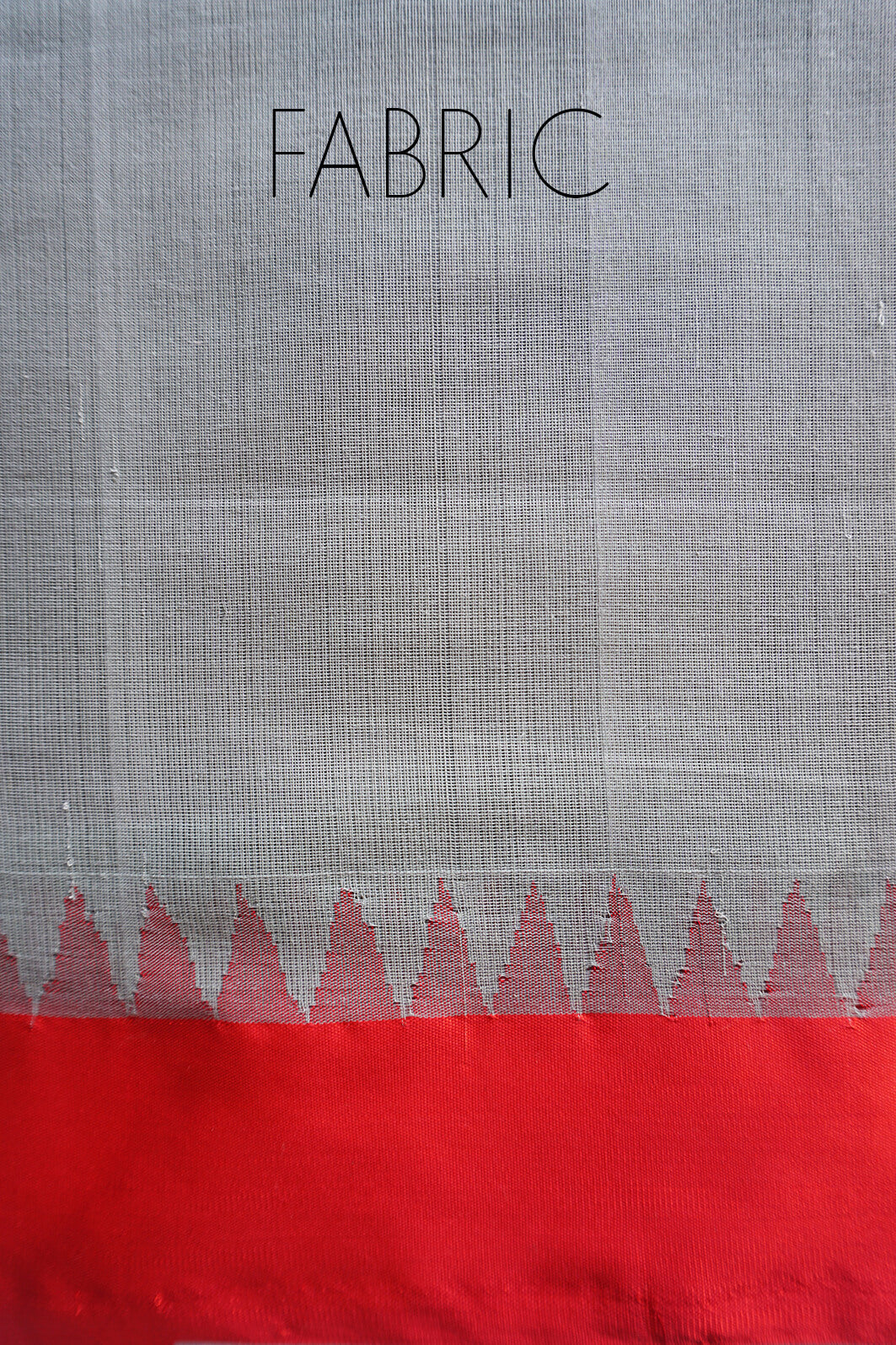 Grey and red Ponduru handspun cotton saree - Niram Neela