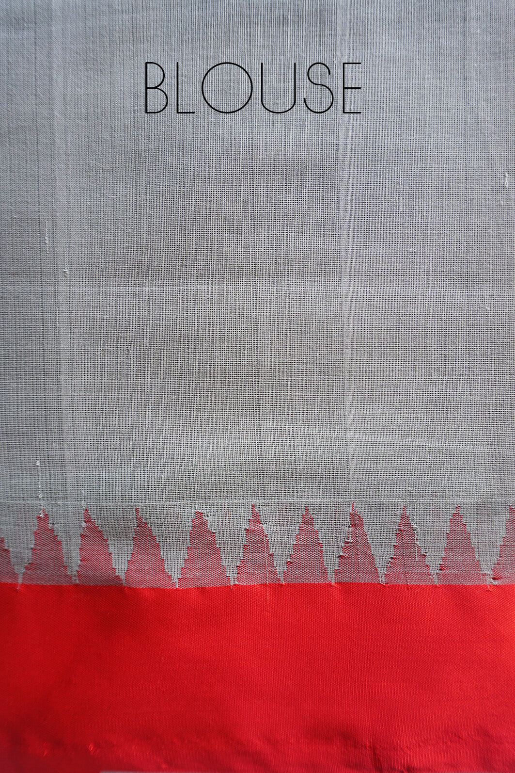 Grey and red Ponduru handspun cotton saree - Niram Neela