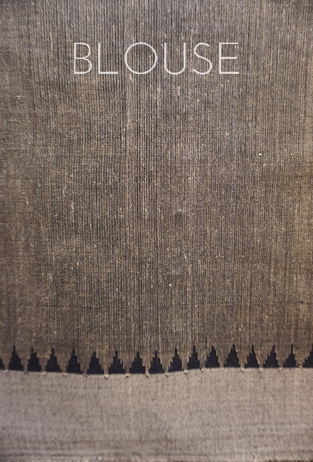 Black and beige Ponduru handspun cotton saree - Niram Neela