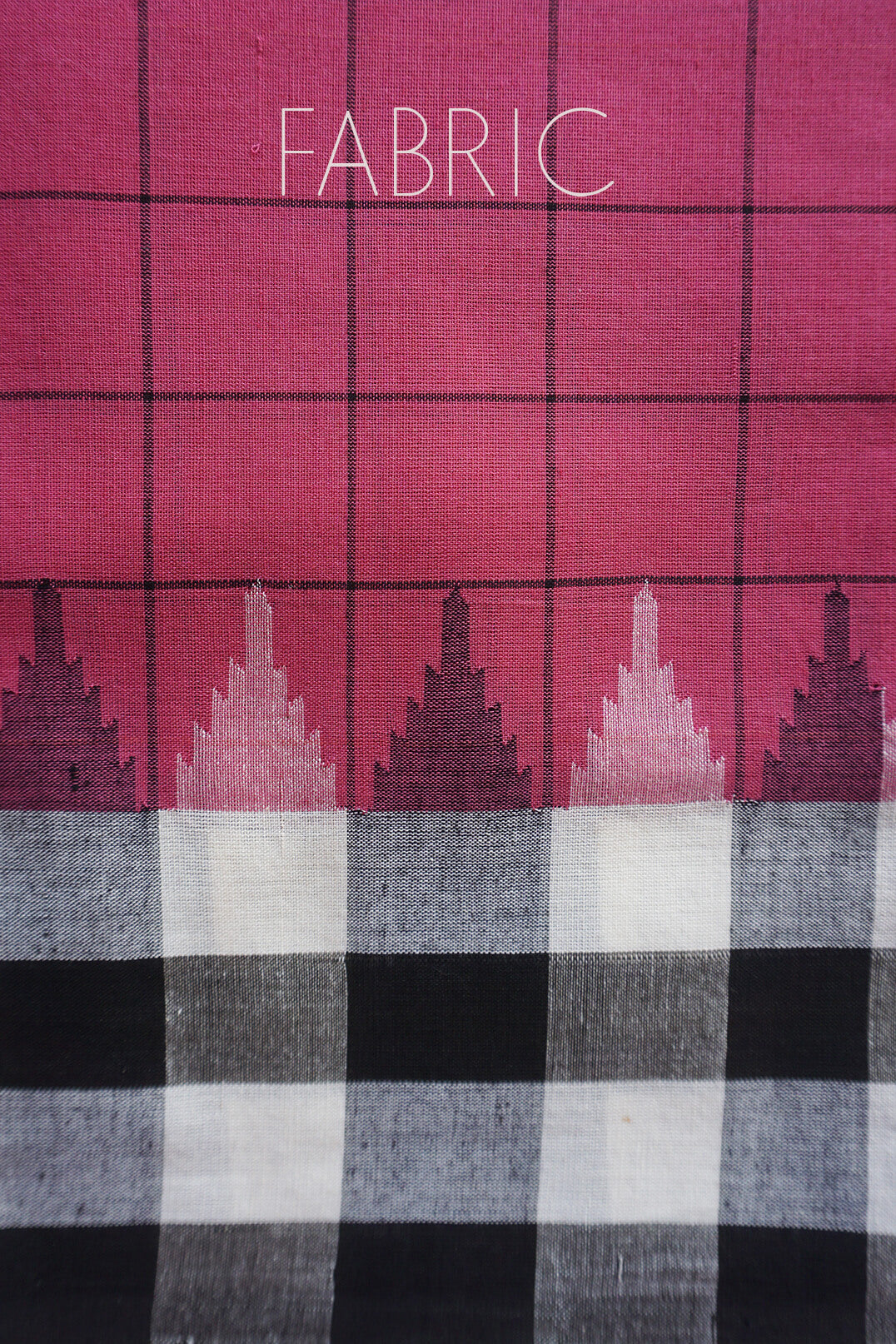 Pink and black Orissa Phoda Kumbha cotton saree - Niram Neela