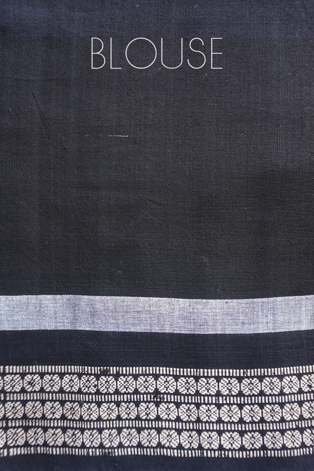 Grey and orange Sambalpuri ikat cotton saree - Niram Neela