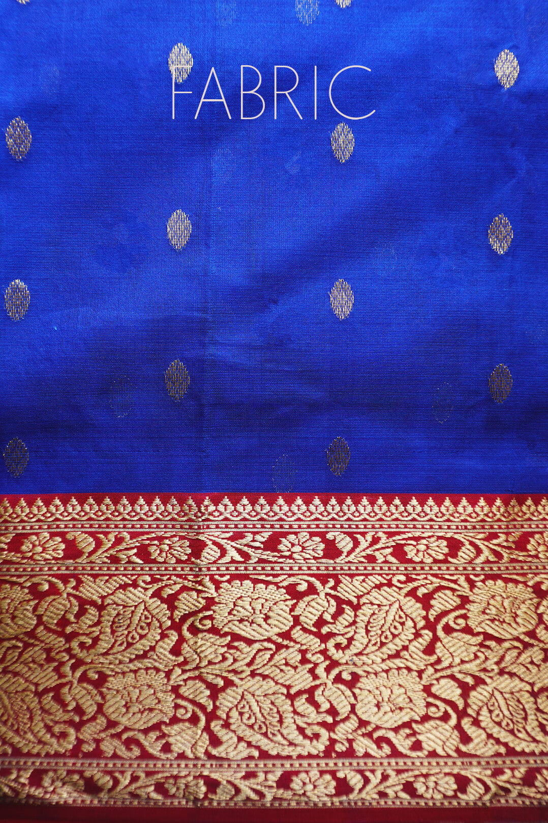 Blue and red Chanderi silk organza saree - Niram Neela