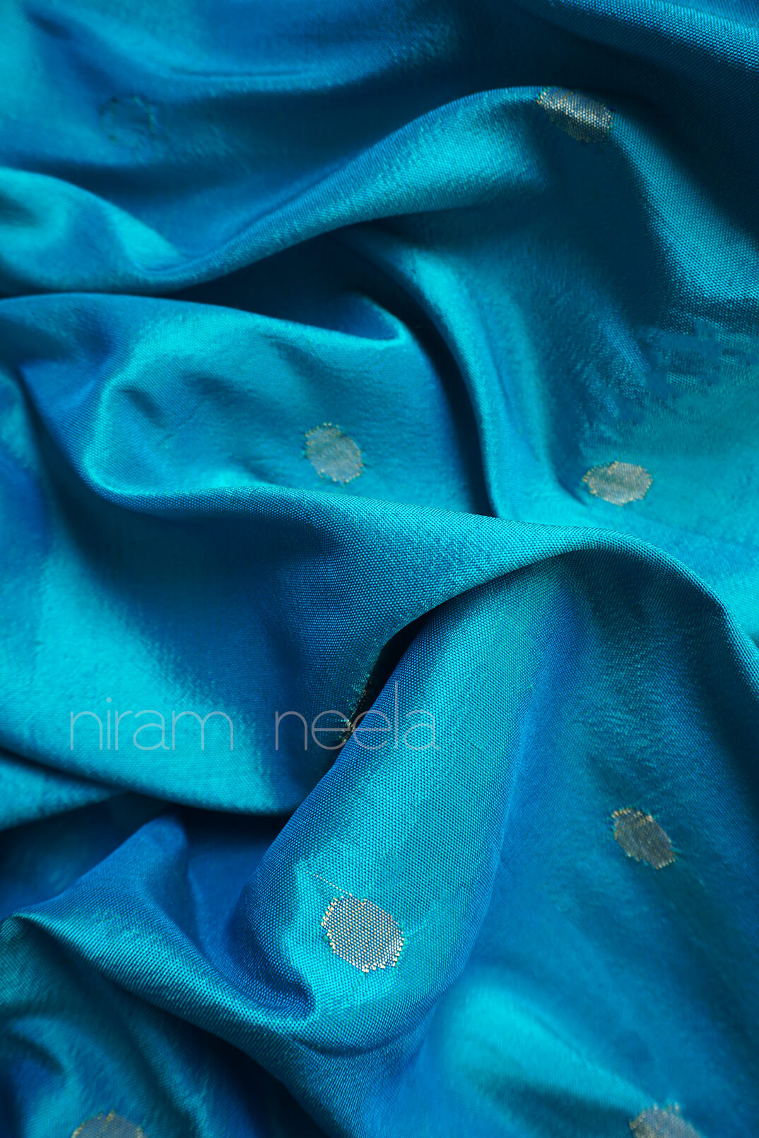 Blue and orange Paithani muniya brocade saree - Niram Neela