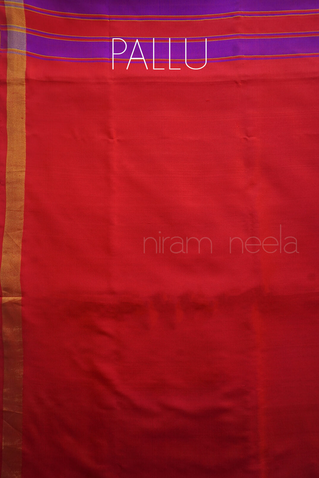 Red and purple striped Uppada soft silk saree | Niram Neela