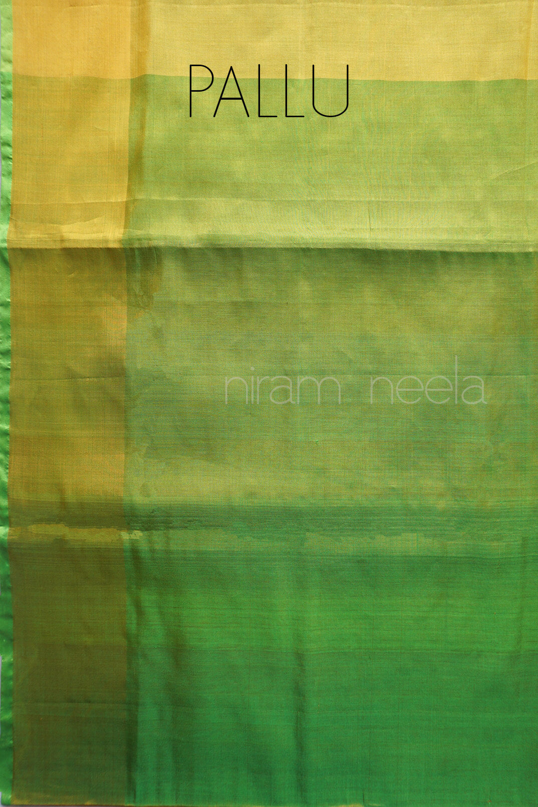 Yellow green and golden Uppada silk tissue saree | Niram Neela