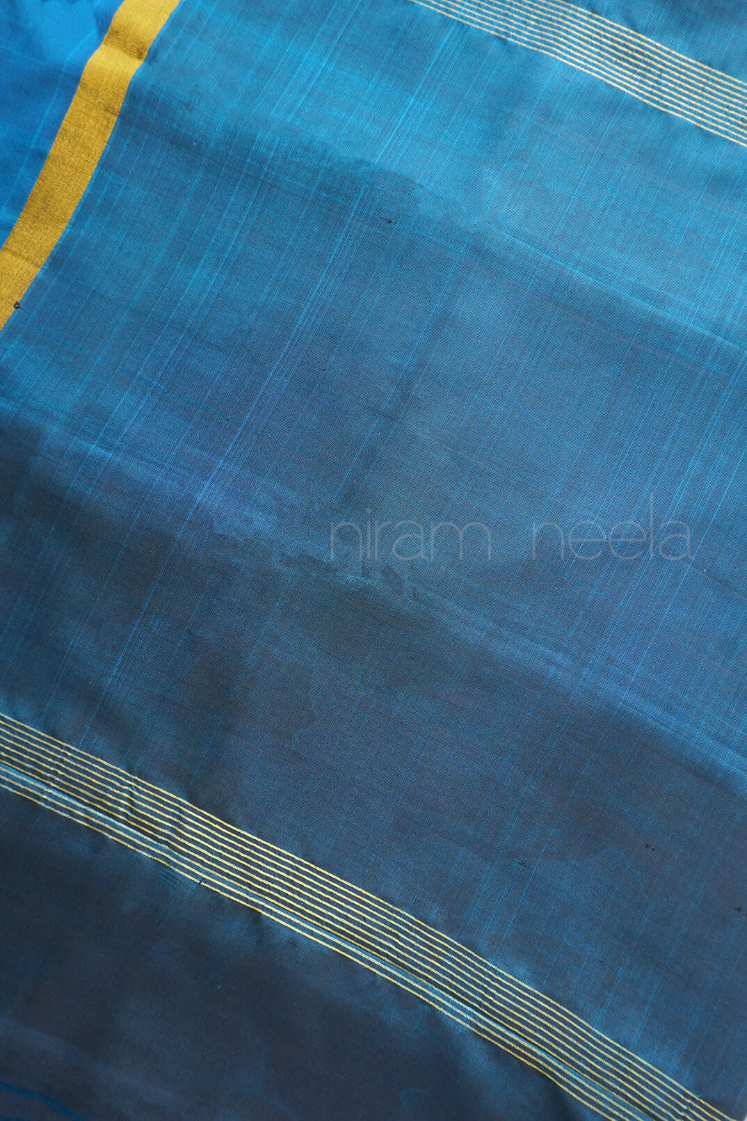 Grey and blue Uppada soft silk saree | Niram Neela 