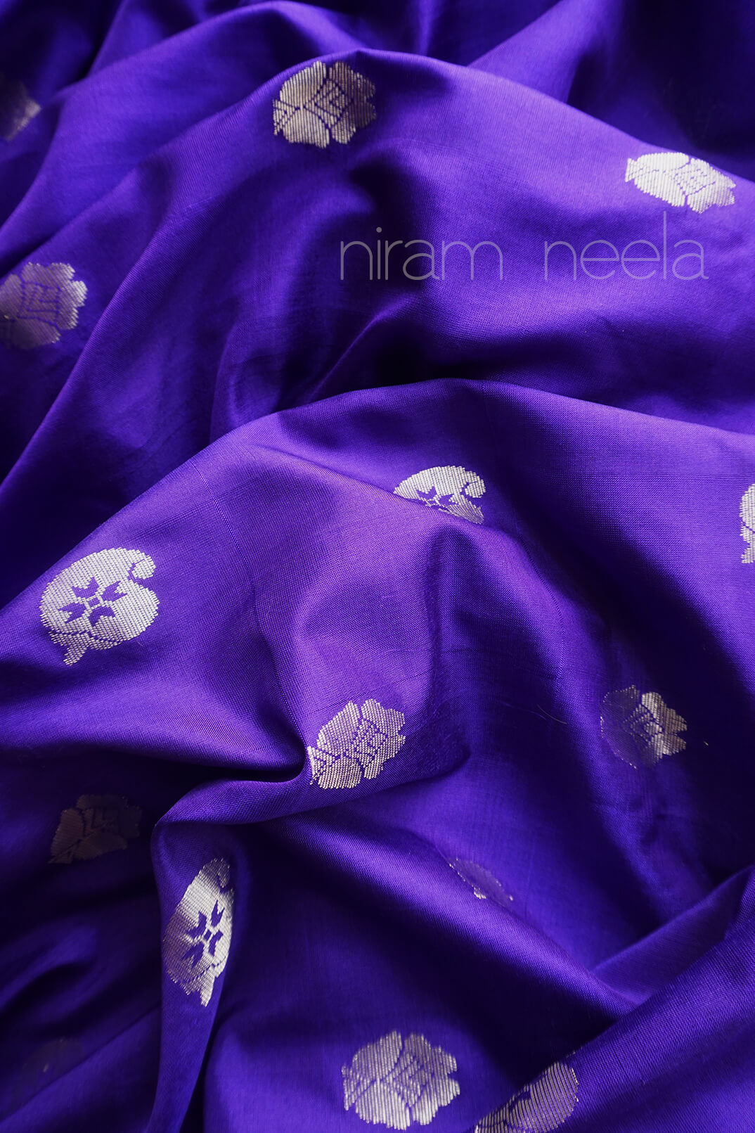 Violet and silver Uppada soft silk saree - Niram Neela