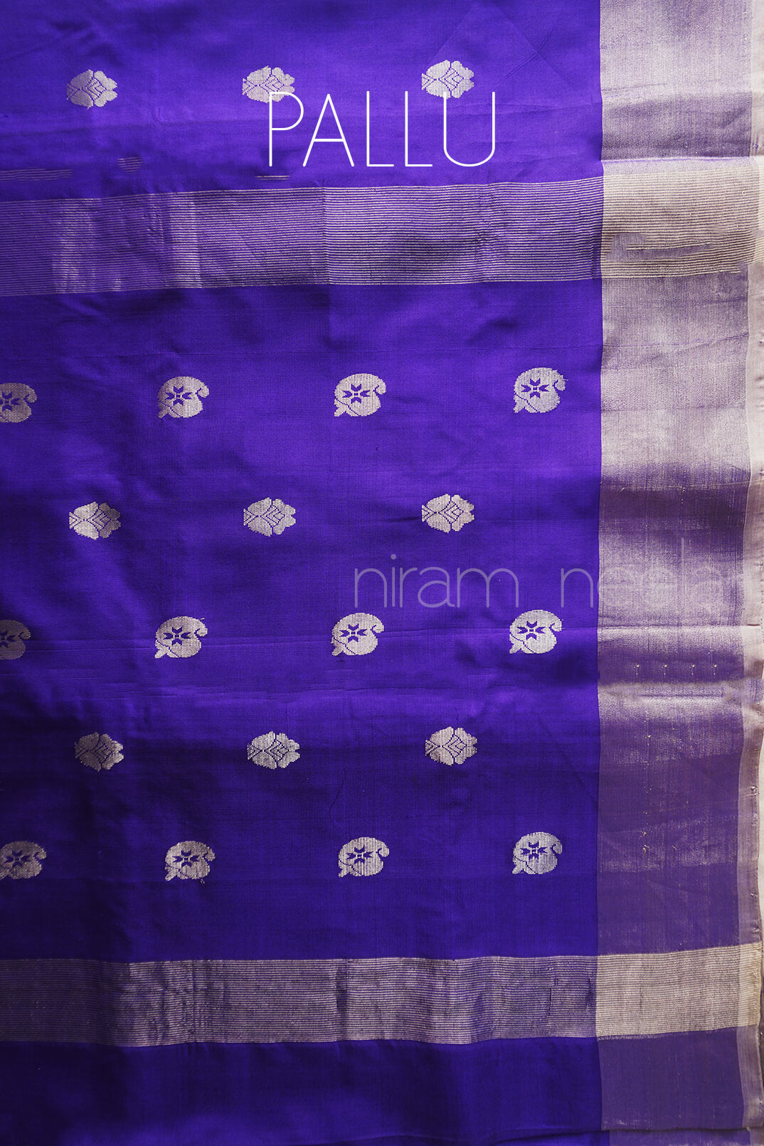 Violet and silver Uppada soft silk saree - Niram Neela