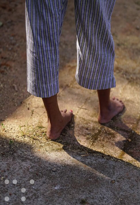 Ankle pants in white pinstripes - Niram Neela